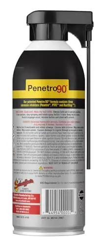 Back view of Penetro 90 High Performance Penetrating Oil 13 oz aerosol can with rust busting power for stubborn bolts and rusted threads.