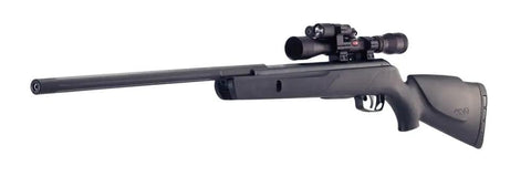 Varmint Breakbarrel.177 Cal Pellet Air Rifle With Scope And Mount 1250 FPS, featuring black synthetic Monte Carlo stock and fluted barrel