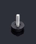 20 Piece Adjustable Furniture Leveling Feet Kit With Slick Anti Slip Screw In Bases And Scratch Free Plastic Discs For Couch Desk Cabinet Legs Zero Hassle Quick N Easy Install Black rubber leveling foot with metal screw.