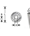 Half Inch Diameter Spring Collets ER20 CO-278 Industrial Grade for CNC Milling visualization and dimensions