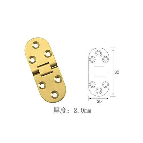 2 Pcs Folding Flip Table Hinge For Sewing And Craft Tables Zinc Alloy With Chrome Plating Finish and Round Edge Design
