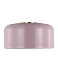 Malone Flush Mount Ceiling Light in Rose Finish, 1 Light, 60 Watt Fixture With Sleek Spun Metal Disk Detail, side view