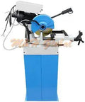 Pro Grade Heavy Duty Cold Cut Circular Saw Featuring A Swivel Base Included Rock Solid Work Stand 11 Inch Blade Low Spark High Torque Motor 110 Volt Power for cutting steel pipe.