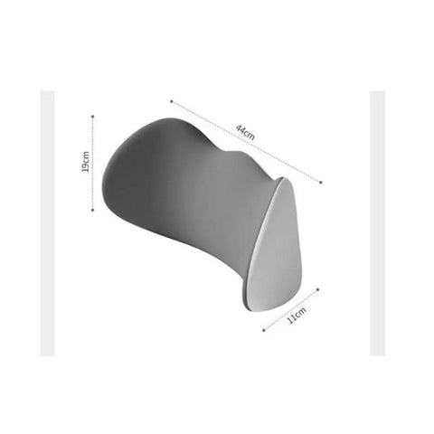 Heavy Duty Memory Foam Lumbar Support Cushion For Tesla Cybertruck Seats side view, ergonomic shape, dimensions 44cm x 19cm x 11cm.