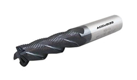 Accusize roughing end mill, 1/2 in dia, 4-flute TiAlN-coated, shank 1/2 in