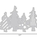 Christmas Tree Die Set For Card Making And Scrapbooking, silver metal cutting die, 94x59mm, for paper craft and album decor.