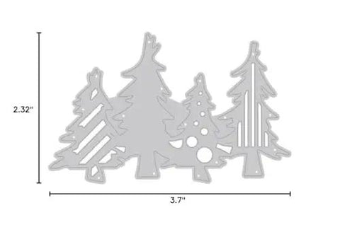 Christmas Tree Die Set For Card Making And Scrapbooking, silver metal cutting die, 94x59mm, for paper craft and album decor.