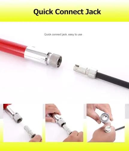 Top Shelf Fiberglass Insulated Rescue Hook For High Voltage Electricians No Nonsense Life Saving Pole With Telescopic Shaft For Cable Line Maintenance And Tower Work, quick connect jack detail.