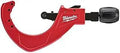 Side view of 3-1/2 Inch Quick Adjust Copper Tubing Cutter For Plumbing Pros, heavy duty with smooth cuts, red durable steel build.