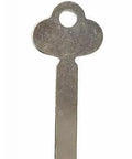 1422 Steel Key Blank Flat Stock 2.125 Inch Nickel Finish 10 Pack for Locksmiths, single key shown