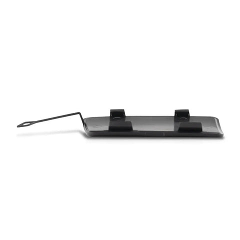 Side view of Rear Tow Hook Cover For Chevy Suburban And Tahoe 2015-2020 Primed Black Plastic Replacement GM1129112 23142971