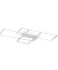 Three Square Geometric LED Ceiling Light Fixture, Modern Flush Mount 75W Cool White 6000K Acrylic Lamp For Kitchen Dining Living Room Study