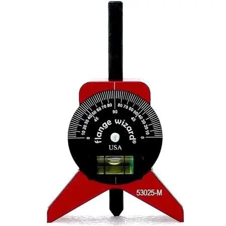 Magnetic Centering Head Protractor Level For Small Diameter Pipe Alignment Go To Pro Grade Magnetic Tool shown with measurement dial
