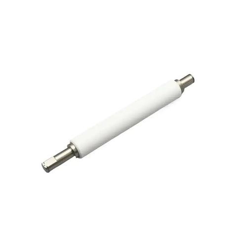 Pro Grade Heavy Duty Platen Roller Replacement For Zebra ZT200 ZT210 ZT220 ZT230 Thermal Printers, white roller with metal ends.