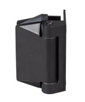 Matte Black Wall Mount Polaris 125 Series Soft Close Gate Hinge Pair With Quick Adjust Ratchet System side view