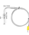 K Type Thermocouple Temperature Probe Sensor For Exhaust Gas Temperature EGT, 1 8th Inch PT With Exposed Tip And Connector shown