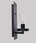 Premium Sleek Rustic Wall Sconce Lighting Fixture Featuring Solid Wood Base And Rustproof Wrought Iron Shade, E27 bulb holder.