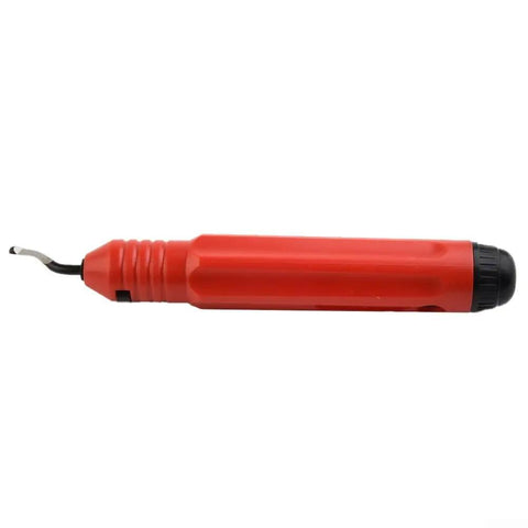 Pro Grade Deburring Hand Tool For Pipes And Sheet Metal With Wear Resistant HSS Blade And Comfortable Grip shown side view