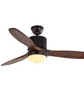 Chill Mode 52 Inch Wooden Ceiling Fan With Integrated LED Lighting And No Fuss Remote Sets Chill Vibes For Living Room Or Kitchen Space In Warm Brown.