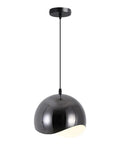 ZSJPDP American Industrial Style Metal Hanging Lamp, 8.2in. black metal pendant lamp with white accent, adjustable wire.