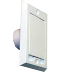 Central vacuum wall inlet, white square door, front view