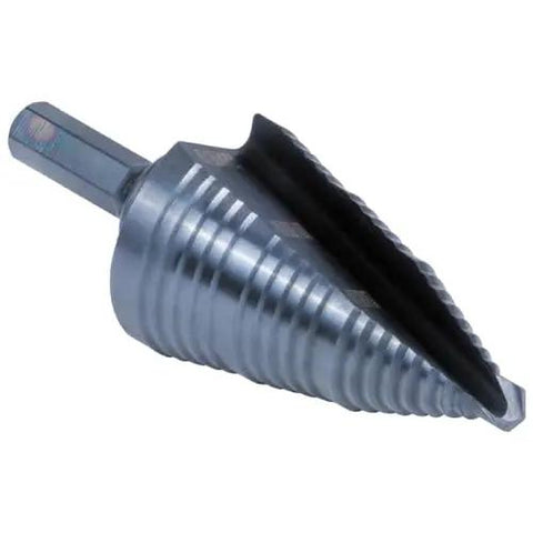 Ultimate Step Drill Bit Set For 7/8 To 1-3/8 Inch Holes With Double Fluted Design, Easy Read Step Markings, 3/8 Inch Hex Shank