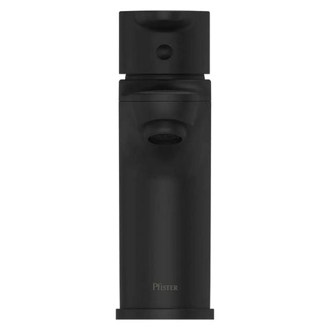 Front view of Dope Matte Black Single Hole Bathroom Sink Faucet, One Handle Design With Push And Seal Drain, NSF Certified.