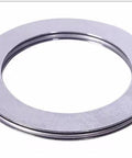 Front view of a metal thrust bearing washer ring; 25mm bore, 42mm OD, 2mm thick