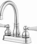 Henlow Two Handle 4 Inch Centerset Bathroom Faucet Chrome With Pforever Seal Ceramic Disc Valve No Leaks Guaranteed Water Sense Certified