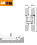 Three Dimensional Invisible Door Hinge for Wooden Doors Hidden Hinge for Foldable Blind Doors with measurements shown