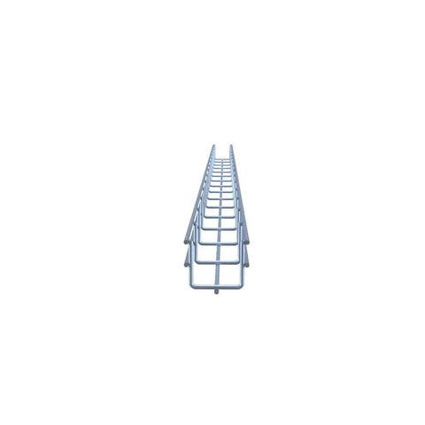 Wire Mesh Cable Tray In Electro Zinc Plated Steel Silver Finish 1.97 X 1.97 X 59.06 Inches 2 Pack For Easy Cable Management