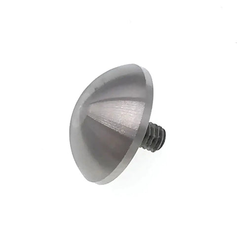 Spherical Point Contact Tip For Dial Indicator And Depth Gauge 1/2 Inch Diameter 4-48 UNF Thread Shank shown in side view