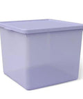 Top Tier Stackable Storage Bin With Lid, Light Purple 12.5x12x9.5 inches, ideal for toys and clothes storage.