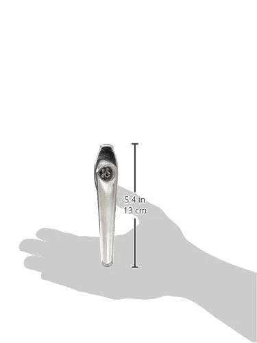 SLH-S Single Handle Set In Satin Finish shown with size comparison to hand, suitable for 3-point locking steel storage cabinets.