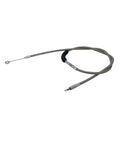 180cm Braided Stainless Steel Clutch Line Universal Fit for Harley XL 883 1200N, coiled with connectors visible
