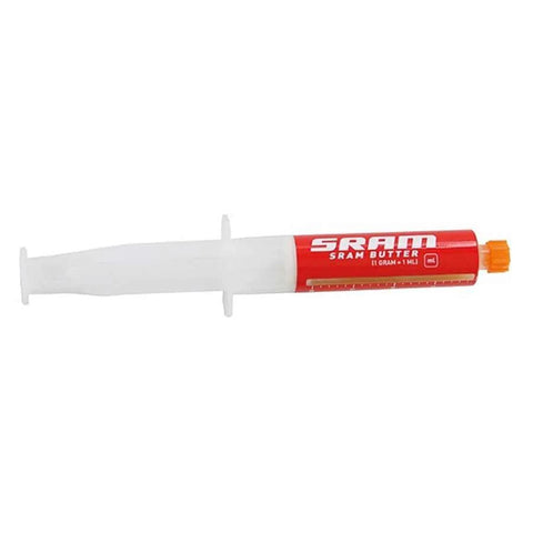 SRAM Butter Grease syringe, red 20 ml body with orange plunger for bike hub maintenance