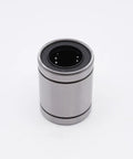 High Performance Sealed Linear Ball Bearing Bushing up close, chrome steel, SAE-52100, ideal for CNC router projects and automation machinery.