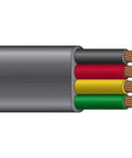 Image of 12/3 AWG Heavy Duty Flat Jacketed Submersible Well Pump Power Cable With Ground Wire 600 Volt, showing multi-colored wires.