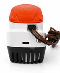 Front view of 06 Series Automatic Submersible Bilge Pump 750 GPH 12V Three Quarter Inch Outlet Easy Install With Auto Float Switch