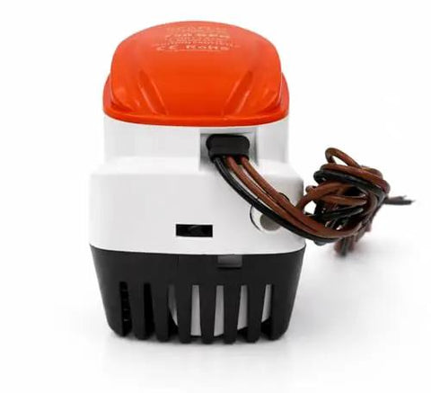 Front view of 06 Series Automatic Submersible Bilge Pump 750 GPH 12V Three Quarter Inch Outlet Easy Install With Auto Float Switch