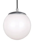 Leo Dope Hanging Globe Pendant Light In Satin Aluminum, 8 Inch One Light Fixture With A19 Socket, satin aluminum finish