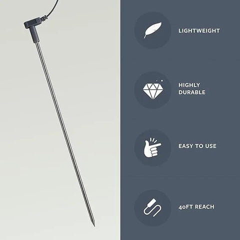 GroundLuxe grounding rod for earthing with 40ft conductive cord and ground stake, outdoor earthing kit
