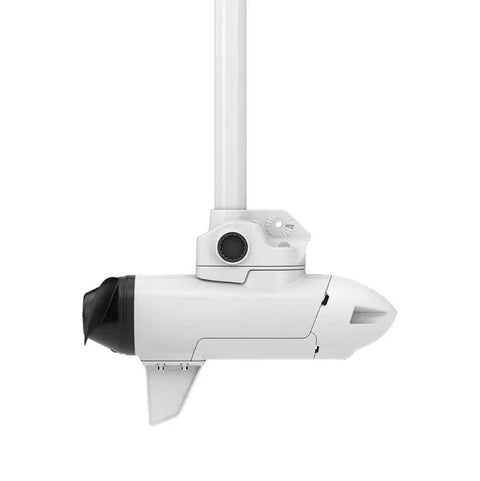 Tight 100 Lb Thrust 90 Inch Electronic Trolling Motor White With Gps Anchor Lock Ahrs Heading Control angled view