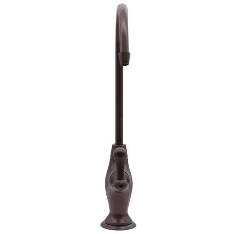 Front view of Gooseneck Cold Water Dispenser Faucet with Single Lever Handle, 10 Inch Tall Oil Rubbed Bronze Brass Construction