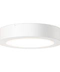 Slick 4 Inch Led Ceiling Light Low Profile Surface Mount Downlight Wet Rated Matte White Trim fixture showcasing slim design.
