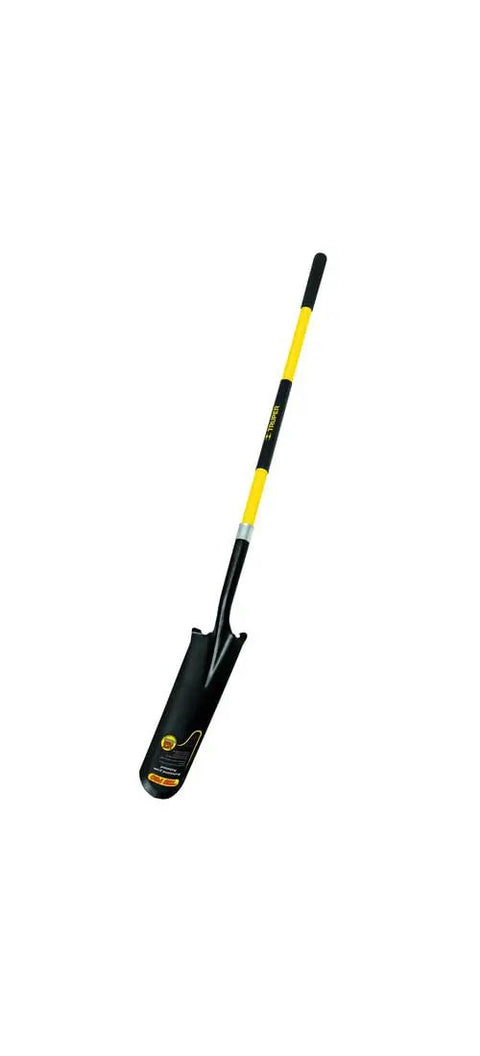 Heavy Duty Drain Spade With 48 Inch Fiberglass Handle And 9 Inch Grip For Deep Digging, A Back Saving Workhorse Built To Withstand Tough Soil