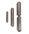 Heavy Duty Weld On Bullet Hinge for weldable steel stainless steel aluminum and brass with optional grease zerk multiple sizes displayed