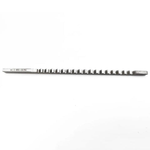 Fast Cut HSS Broaching Tools 3mm Push Type Keyway Broach for CNC Milling Machines, top view, wear resistant.
