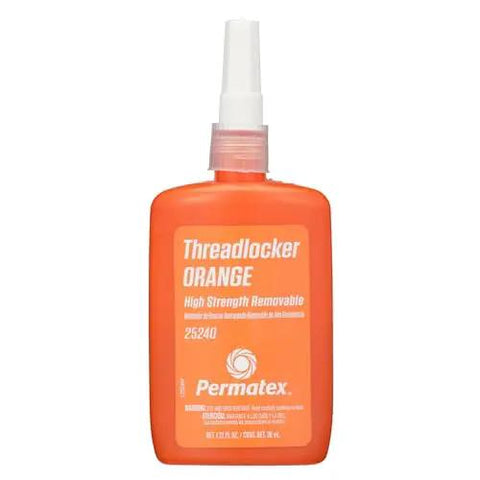 High Strength Removable Orange Threadlocker Liquid For Automobiles And Motors 36 Ml 3X Stronger Than Blue Stays Put In High Vibration Removable With Hand Tools For Easy Maintenance And Quick Repairs, front view
