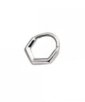 V Shaped Hinged Segment Clicker Ring 16 Gauge 316L Stainless Steel 10mm Diameter Silver Tone for ear cartilage piercing